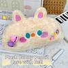 Beige Bell Rabbit Plush Pen Bag Zipper Stationery Storage Bag Stationery Organizer  School Supplies