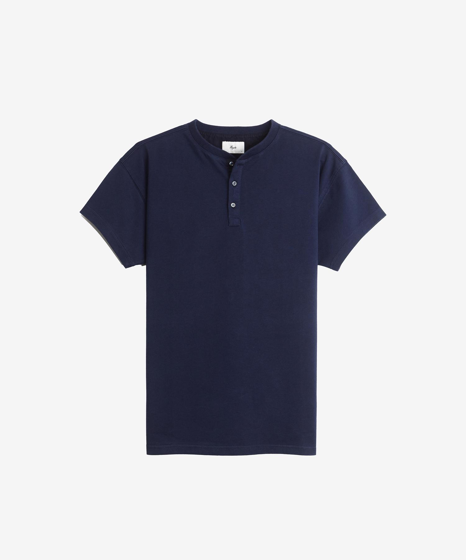 Heist Cotton 3-Button Henry Tee Midnight Navy Midnight Navy/0