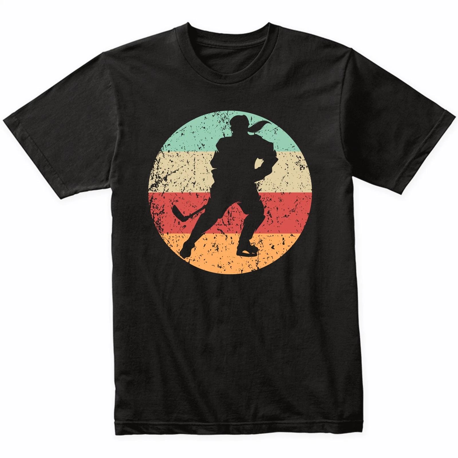 

Retro Hockey Player Female Athlete Girls Sports T-Shirt (Retro Colors) 3XL