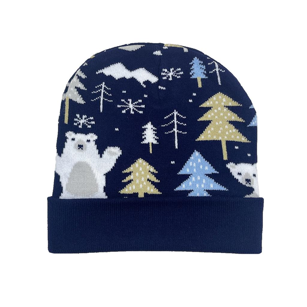 Autumn And Winter Pine Tree, Elk Bear, Jacquard Knitted Hat, Outdoor Leisure, Cornice, Ear Protection, Warm, Windproof Cover, Cold Hat