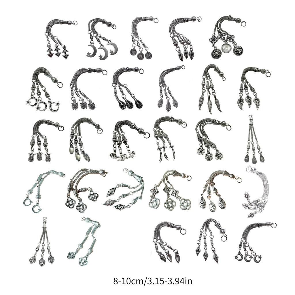 Vintage Metal Brushes Antique Silver Necklace Accessories Religious Jewelry Making Components DIY Bracelet Connectors