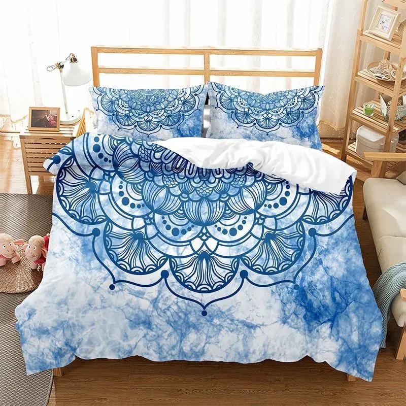 Comforter 3D Print Boho Mandala King Queen Chic Colorful Rustic Mandala Galaxy Polyester Bedding Set For Girls Women