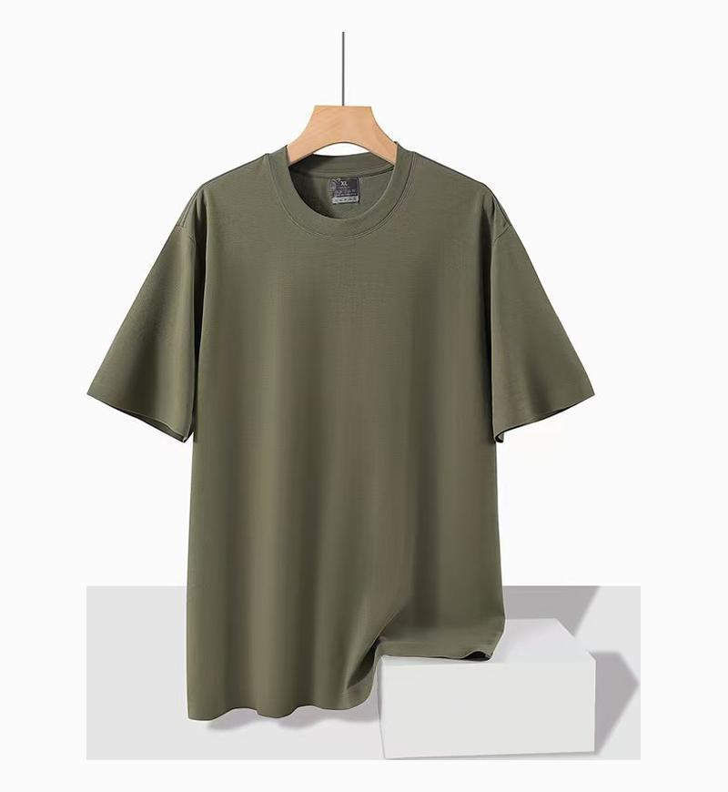 Seamless Solid Color Loose Round Neck Cool Short Sleeved T-shirt
