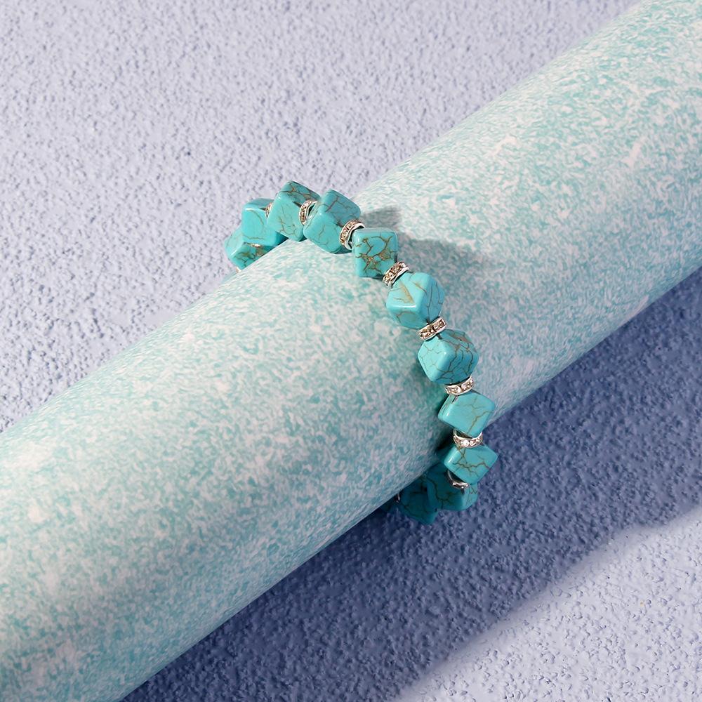 Personalized Ethnic Style Turquoise Bracelet with Butterfly Heart Number Patterns Exquisite Quality Diamond Gold Plated Bead