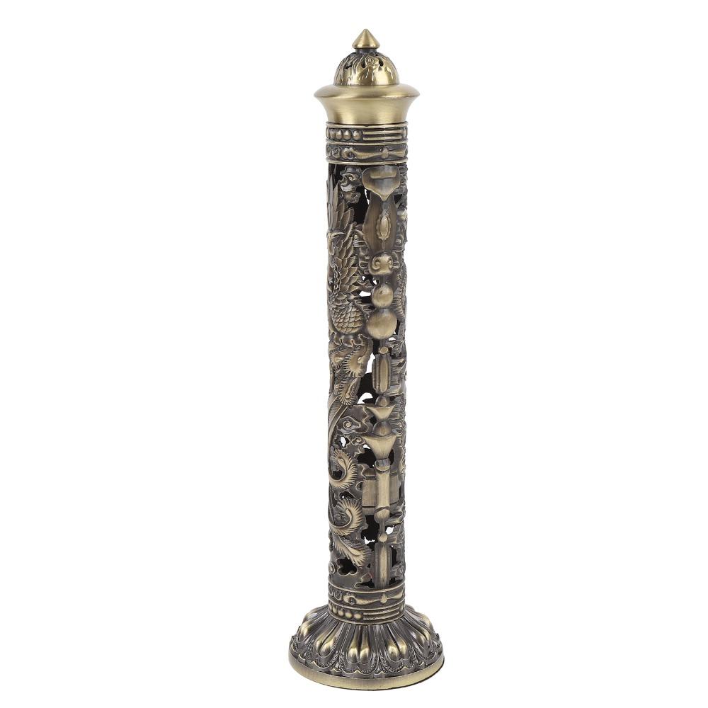 1 Stück Bronze Farbe Drache Phönix Räucherhalter Vertikales Design Messing Räucherturm Heimdeko