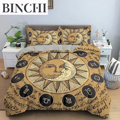 Ensemble de housse de couette Thème Divination Ensemble de literie en polyester Motif Constellation Lune Soleil Taille King Queen Twin Pour Garçons Filles Adolescents