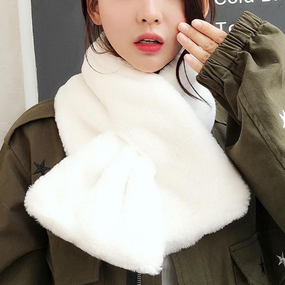 Fashionable Women Imitation Rabbit Hair Scarf Warming Thicken Wool Shawl Scarves for Winter