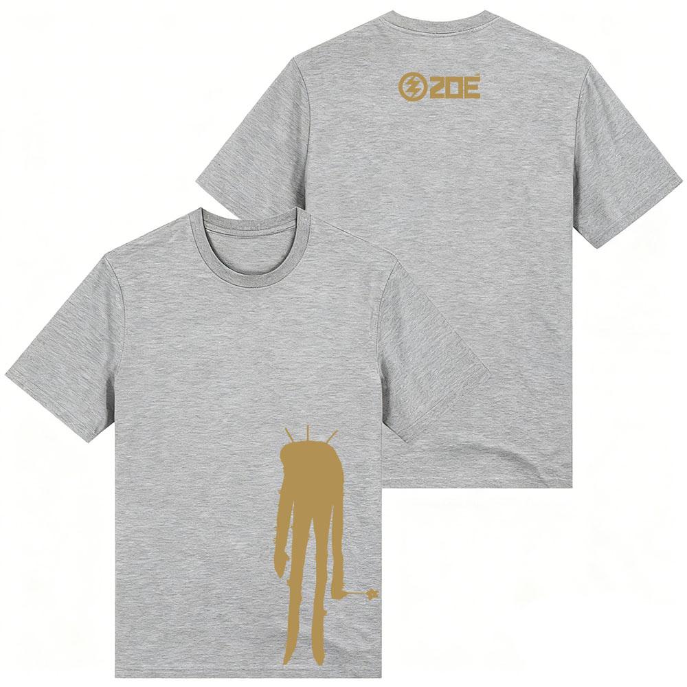 

Zoé Zoe MEMO REX DORADO T-shirt Unisex Streetwear Fashion Short Sleeve Cotton Tshirts Loose Crew Neck Clothing Tees XXL сірий колір