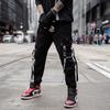Summer Hip-Hop Men's Trendy Ribbon Overalls: Korean-Style Nine-Point Thin Pants
