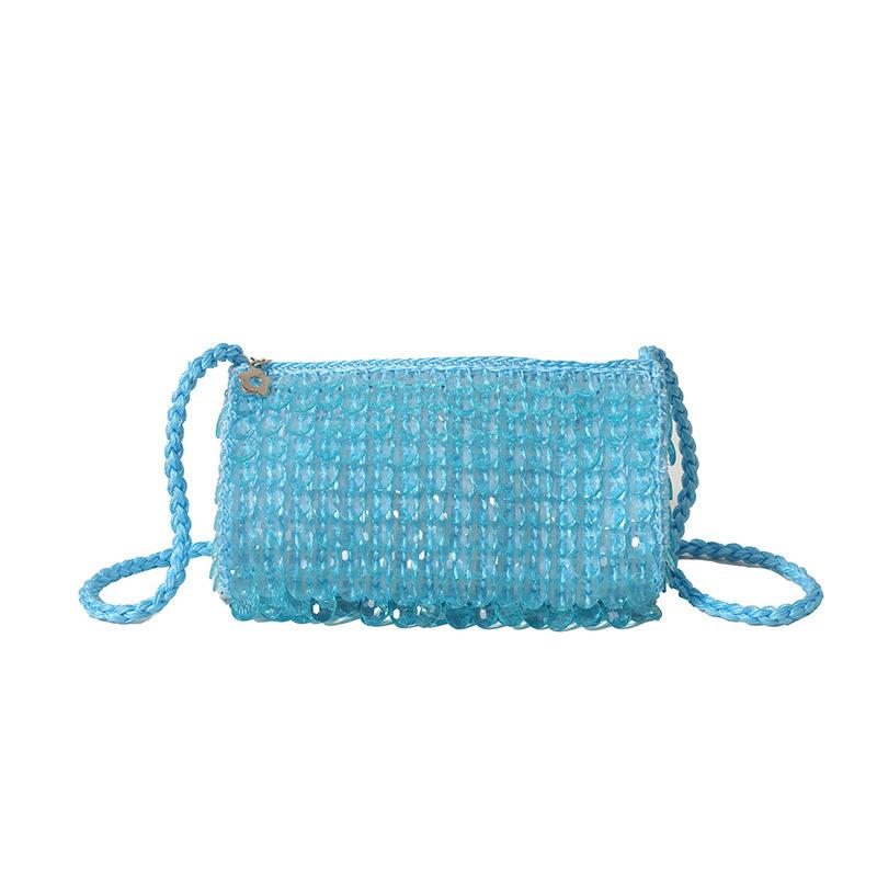 Summer small bag 2025 new Mori sweet girl fashion niche single shoulder hollow crossbody plastic woven bag