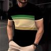 Casual Striped T Shirt For Mens Short Sleeve Tops Oversized O-Neck Pullover Street Men's Tee Summer Apparel
