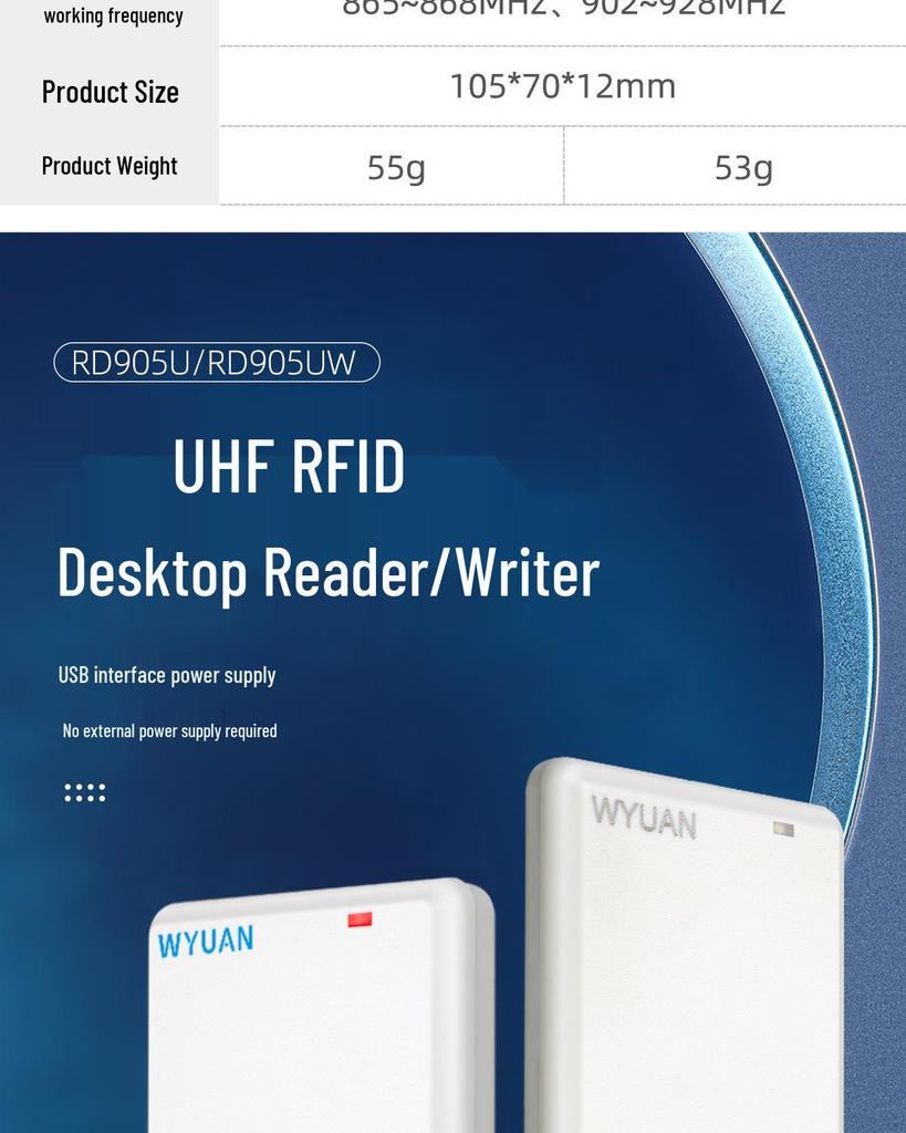 915M UHF RFID Reader/Writer USB Desktop Card Issuer