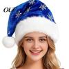 Reusable Christmas Costume Wear Santa Hat with Red Sequin, Plush Velvet Party for Accessories Adults, Festive Holiday Accessory Xmas New Year