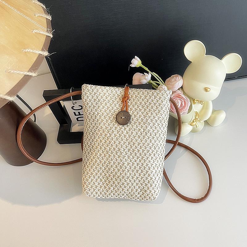 Woven Rainbow Summer Mini Crossbody Bag For Beach Vacation And Daily Use