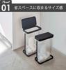 Yamazaki Luce Black 5402 x 2 Slim Side-Opening Garbage Bag Holders, Set of 2, 10L/20L Capacity, with Lid, for Kitchen Use
