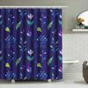 Vibrant Pattern Shower Curtain Modern Floral Design For Bathroom Decorations Washable Fabric In Blue Color With Yellow Pink Gree