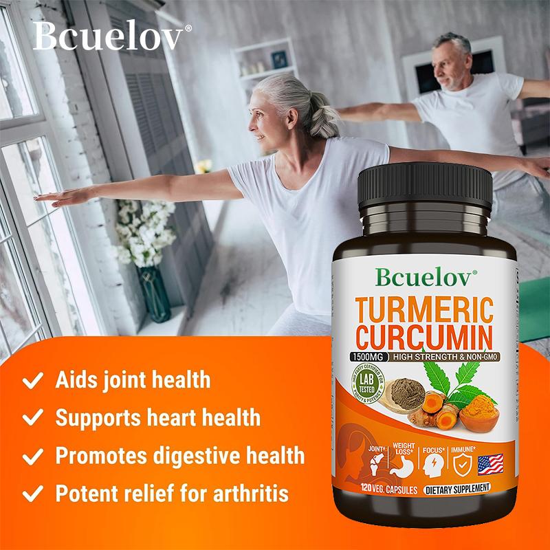 Curcumin, schwarzer Pfeffer, Gelenkpräparate, 1500mg, 120 Kapseln