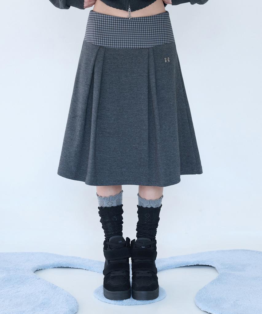 Mileko Mini Check Sweat Sk Charcoal