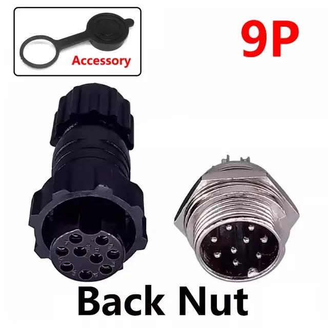 5/20Sets GX16 Aviation Connector M16 Waterproof Back Nut Docking Male&Female Plug And Socket 2/3/4pin 5pin 6pin 7pin 8pin 9pin