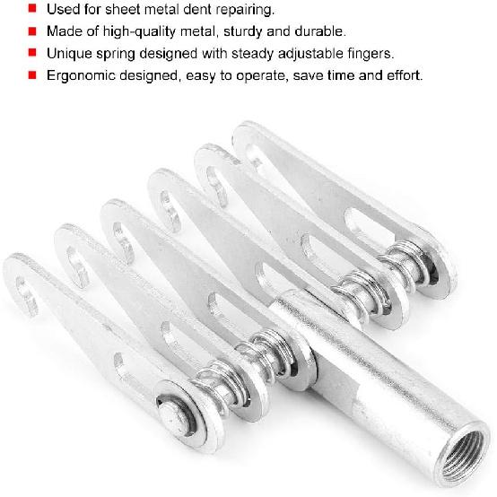 Tbest Dent Puller 6 Finger Hook Head, Metal Dent Puller Adjustable 6 Fingers Hook Pulling Claw Car Body Repair Tool Dent Pulling Claw Puller Dent