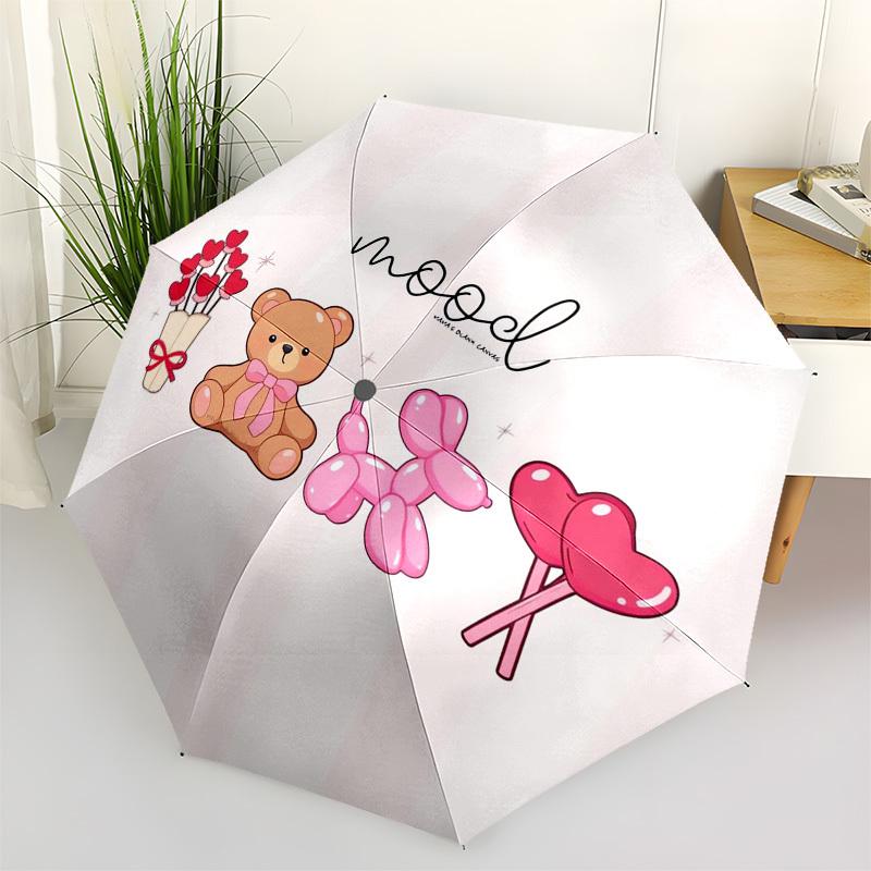 1pc Cute Valentine's Day Mood Umbrella with Plastic Handle,Suitable for All Seasons Home Travel Outdoor Umbrellaptys31071