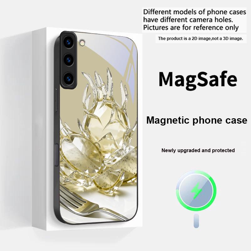 Familiar Dragon Fruit For Magsafe Samsung S25 S25 Edge S25Ultra S8 9 10 20 S21 Pro 22 Plus S23 FE S24 Ultra Glass Phone Case