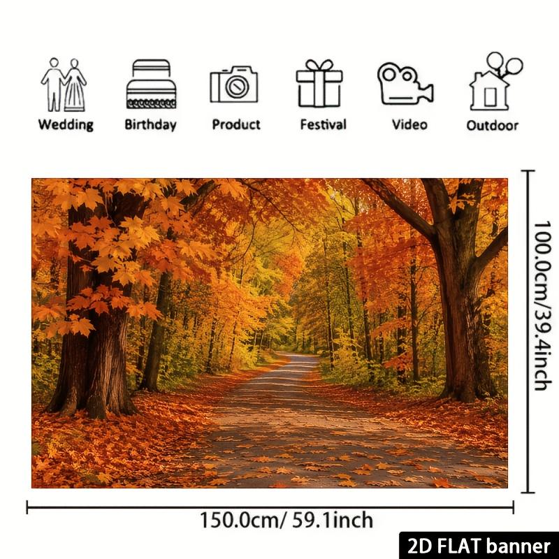 A theme background fabric for the autumn forest path, with a rich atmosphere, for decoration.