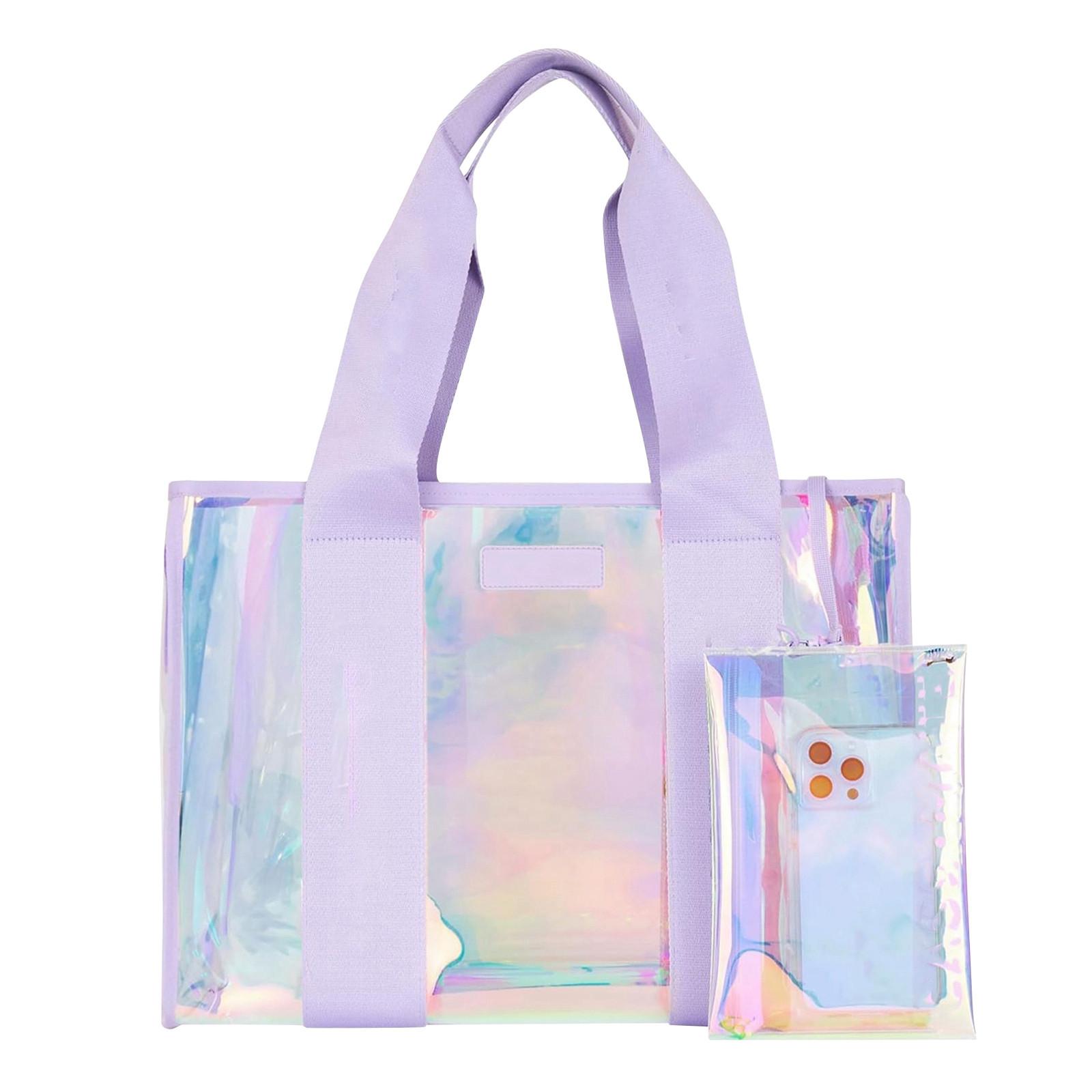 

Цветная сумка-тоут из ПВХ для женщин, сумка-тоут из ПВХ, женская сумка через плечо большой емкости, водонепроницаемая сумка для мобильного телефона One Size