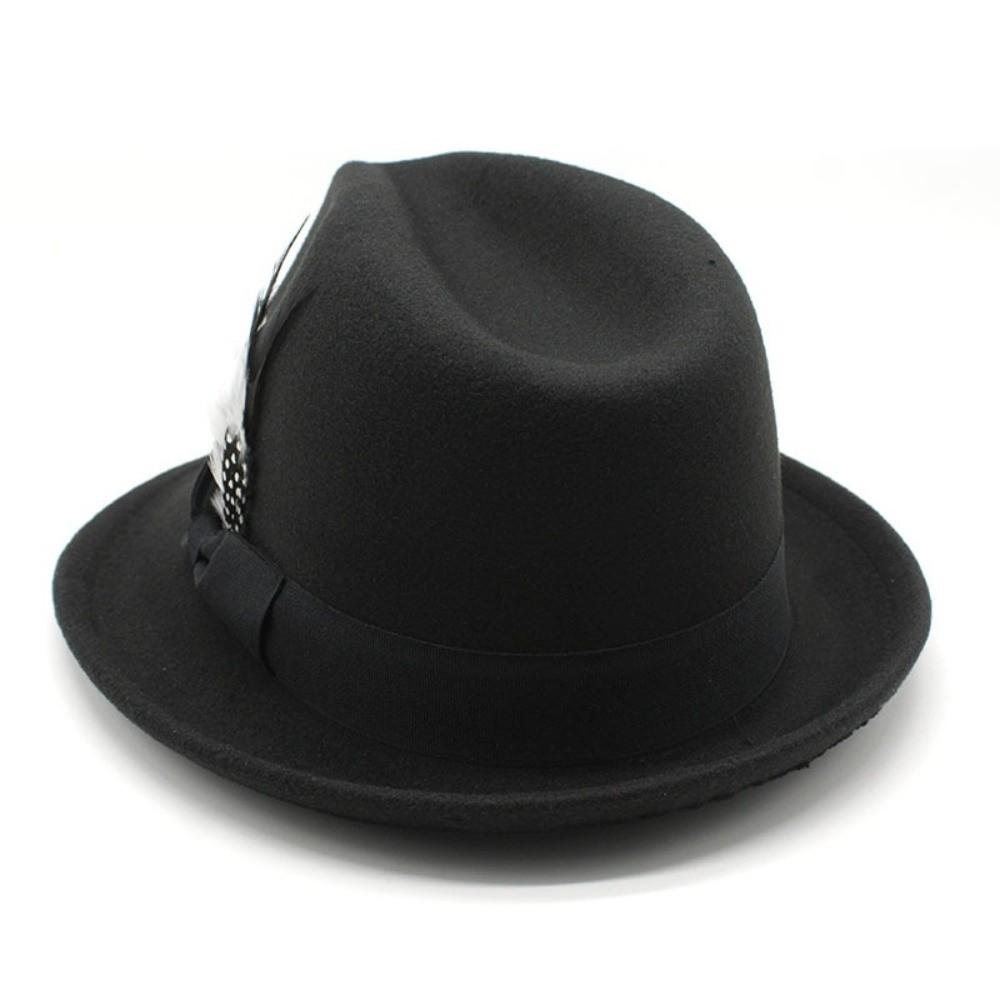 Soft Fedora Hat Solid Color Cashmere Felt Hat Ethnic Style Jazz Hat