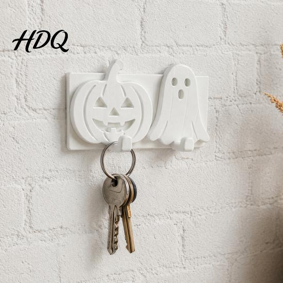 Small Item Storage Hook Pumpkin Ghost Key Hook 3D Printed Halloween Wall