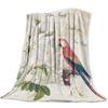 Flannel Blanket for Bed Garden Vintage Flower Bird Butterfly Throw Blanket Portable Soft Blanket Warm Sofa Bed Sheets King Size