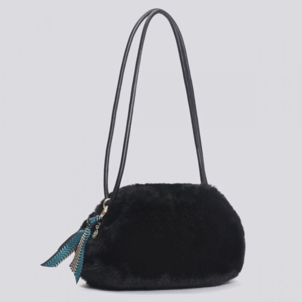 Lala Fur Clutch Crossbody Bag   Ivory  Lala2f140 