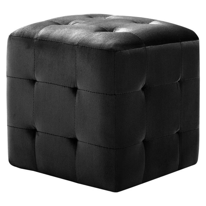 VidaXL 2 Pcs Poufs Black 30 X 30 X 30 Cm Velvet Fabric