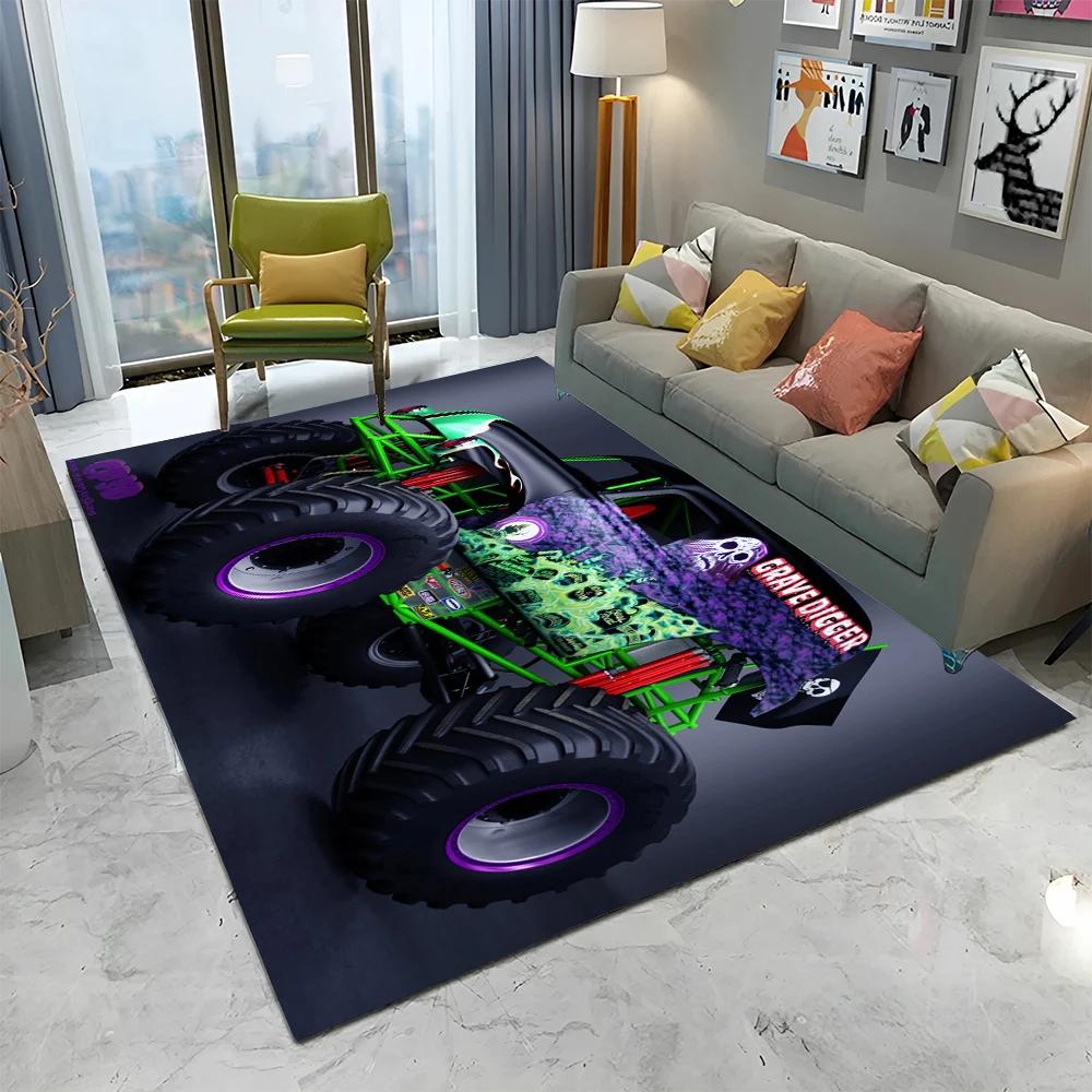 Covor 3D Monster Jam Monster Truck Desen Animat pentru Casă Living Dormitor Canapea Covoraș Decor, Covor pentru Copii Covoraș de Podea Antiderapant