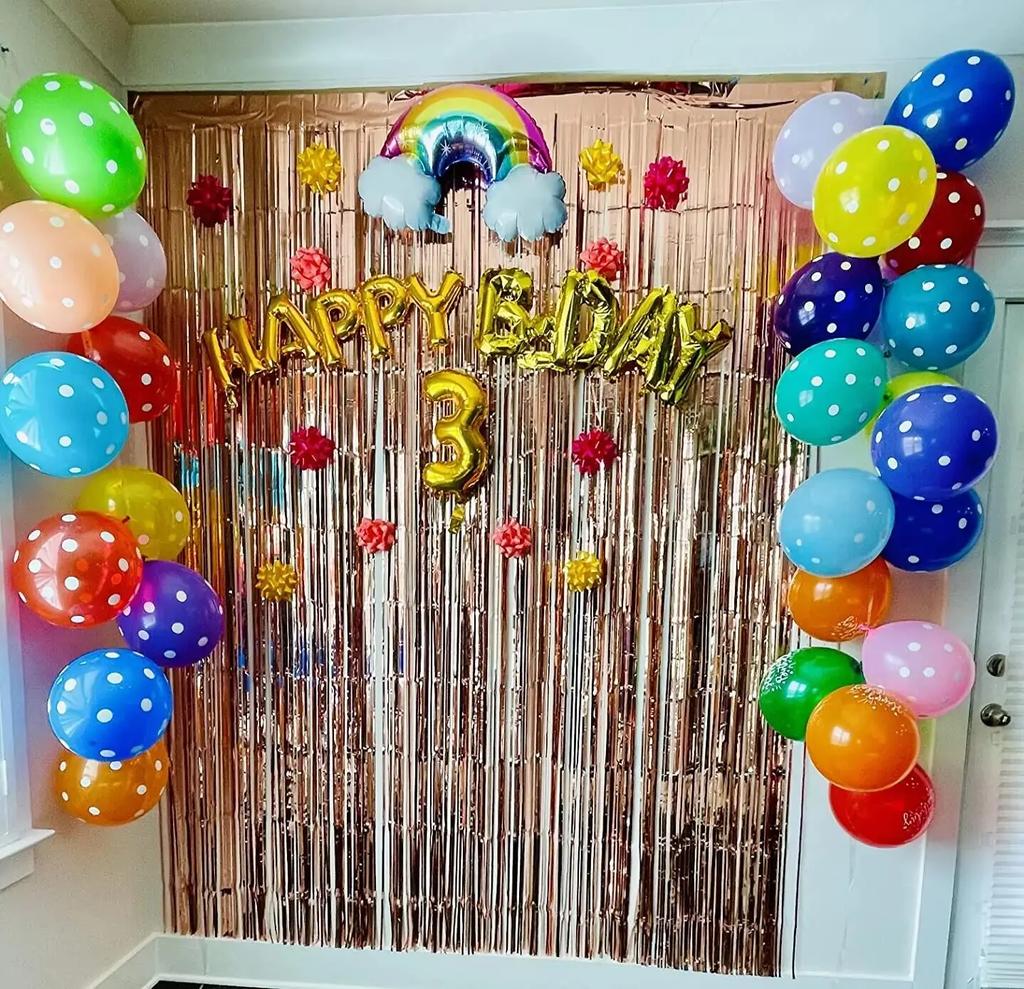 Party Metallic Tinsel Foil Fringe Curtains Backdrop for Birthday New Year Eve Party Photo Rain Curtain Festival Wedding Decor
