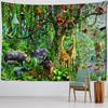 Tropical Jungle Animal Tapestry Wall Hanging Natural Scenery Simple Fresh Art Bohemian Style Hippie Children's Room Home Decor