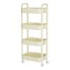 Kitchen Trolley Food-Grade Plastic 2/3/4-Tier Storage Cart with Silent Wheels Slim Design Snacks Apartment Storage Trolley