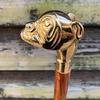Dog Handle Walking Stick Style Solid Brass Dog Knob Handle 36 Inch" Unique Stick, Animal Cane Dog Head Palm Grip Walking Cane