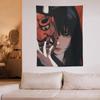 VIKAMA Aesthetic Japanese Anime Maiden Samurai Tapestry for Bedroom Living Room or Dormitory Wall Hanging Home Decor