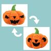 Unique Flip-over Pumpkin Plush Toy Cartoon Style Short Plush Material 18cm Tall