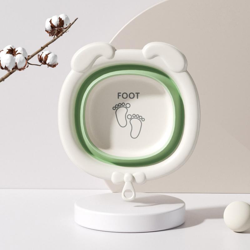 Přenosný dětský silikonový skládací umyvadlo na mytí zadečku miminka Zesílené Velkoobchod s designem závěsné nožičky pro snadné skladování