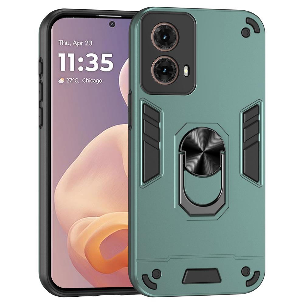 

Чохол для Motorola Moto G85 5G/S50 Neo 5G PC+TPU Протиударний Чохол для телефону з кільцем-підставкою Green