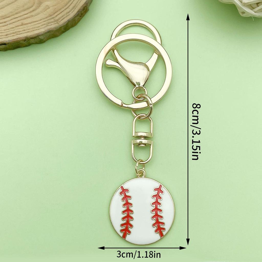 Creative Sports Keychain: PVC Rubber Football, Tennis, Basketball, Rugby Pendant - Small Gift