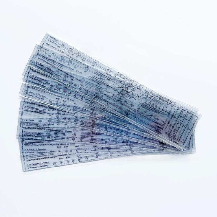 Heart Rate Scale Ruler for Interpretation Measurement Tool Reference Ruler Tool, Transparent Electrocardiogram Ruler