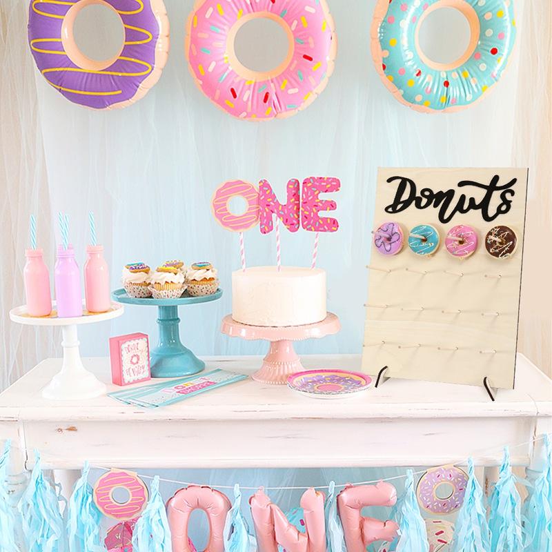 Wooden Donut Display Stand - Versatile Sweet Cart for Weddings, Birthdays & Bridal Showers for Table Decor, DIY Party Supplies
