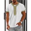 Retro Ethnic Pattern T-shirt, Summer Fashion Short Sleeved Shirt