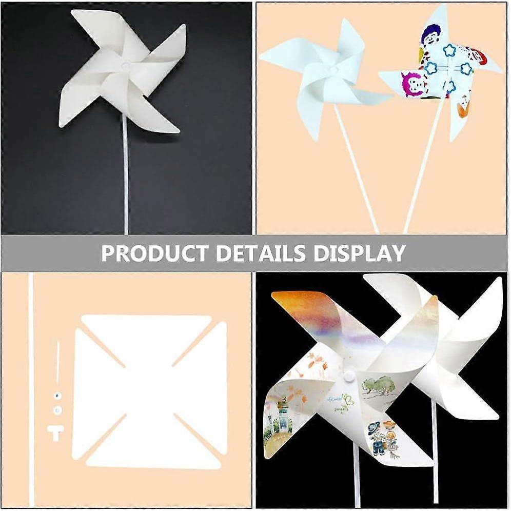 24pcs Make Your Own Windmill Kits DIY Painting Crafting Spinner Pinwheel Blank Pinwheel Toy for School Work Home Crafting