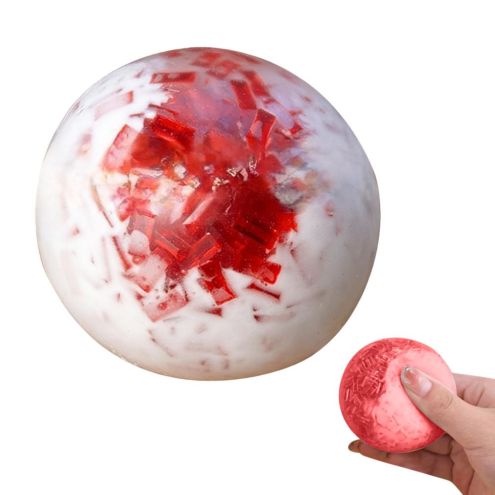 

Blue Crushed Ice Squishy Ball Soft TPR Stress Relief Squeeze Toy, Moldable Fidget Toy for Anxiety Focus Crystal Sphere Ball Ice красный