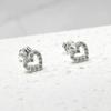 925 Silver Cubic Zirconia Heart Earrings M-APE011