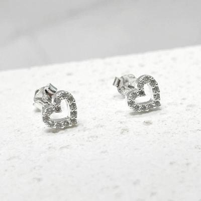 925 Silber Zirkonia Herz Ohrringe M-APE011